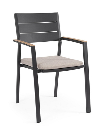 BIZZOTTO krzesło ogrodowe ZELMAR szare