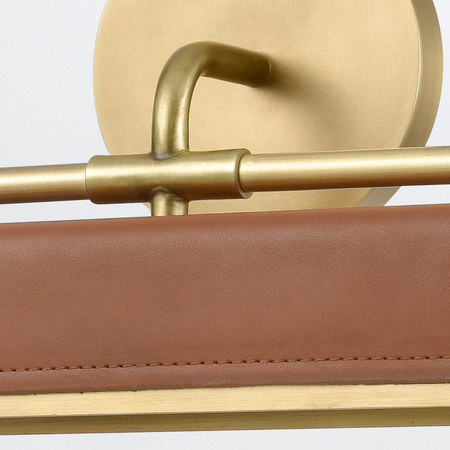 Kinkiet LED Valise - Vintage mosiądz, skóra koniakowa Quintiesse QN-VALISE-W-VBS-CL