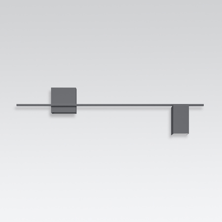 Vibia Structural Pozioma Lampa Ścienna LED, 2-punktowa, szer. 120cm, wys. 30cm, GL 10 cm, Szary Mat