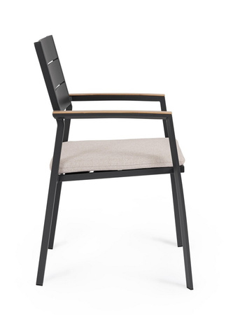 BIZZOTTO krzesło ogrodowe ZELMAR szare