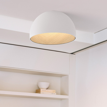 Vibia Duo Lampa Sufitowa LED Prosta 4000 K, 35, wys. 19 cm, Biały Mat Dąb