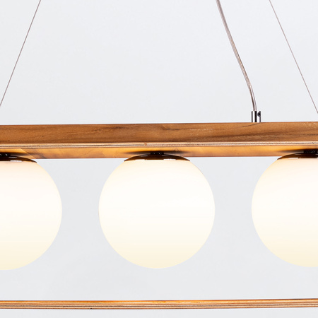 Lampa wisząca Sfera Brązowy, Drewno Quintiesse Accord QN-SFERA-3P-TEAK