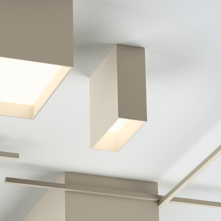 Vibia Structural lampa sufitowa LED 1-punktowa szer. 18 wys. 21 gl. 12 cm kremowy mat
