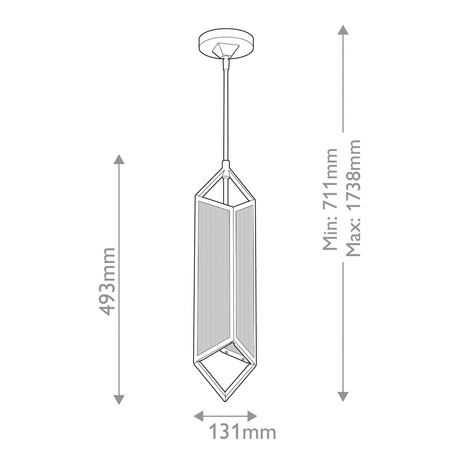 Lampa wisząca Cairo - 1 źródło światła - Miejski brąz Quintiesse QN-CAIRO-1P-UBZ-CR