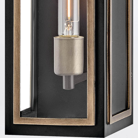 Latarnia naścienna Shaw - 1 źródło światła - Czarny, oksydowany brąz Quintiesse QN-SHAW-1M-BK