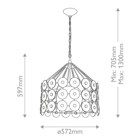 Lampa wisząca Meridian - 3 źródła światła - Przecierane złoto Quintiesse QN-MERIDIAN-3P-DG