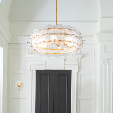 Żyrandol Rene - 6 źródeł światła - Przecierany mosiądz Quintiesse QN-RENE-6P-DSB