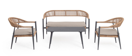 BIZZOTTO zestaw ogrodowy JANDIA szary /   beż