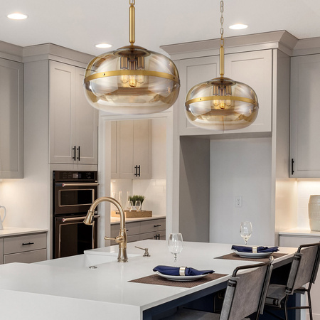 Lampa wisząca Nottingham - 3 źródła światła - Antyczny mosiądz Quintiesse Eurofase QN-NOTTINGHAM-3P-AB