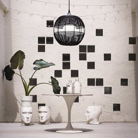 Średnia lampa wisząca Maddox - 1 źródło światła - Czarny Quintiesse QN-MADDOX-P-M-BK-BK