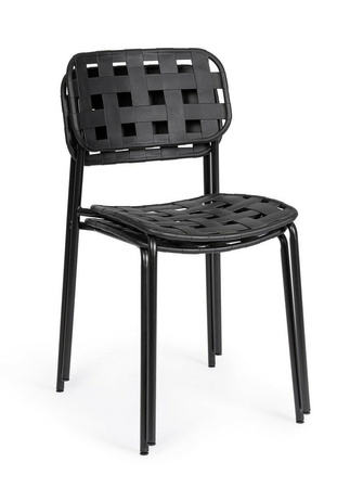 BIZZOTTO krzesło ogrodowe CLOVER czarne
