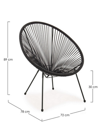 BIZZOTTO krzesło ogrodowe PARKER czarne