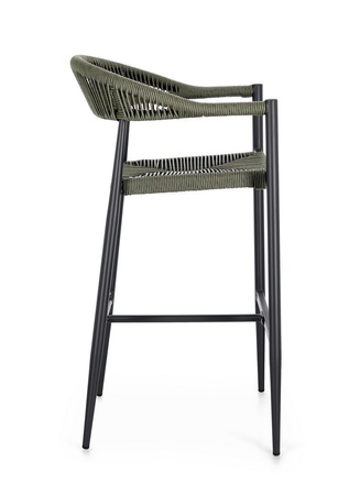 BIZZOTTO krzesło barowe ogrodowe JANDIA   szare / zielone