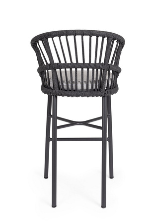 BIZZOTTO krzesło barowe ogrodowe          ODIVELAS czarne