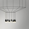 Vibia Wireflow Lampa Wisząca LED Osmiokątna, szer. 70, wys. 200, GL 70 cm, Czarny Polysk