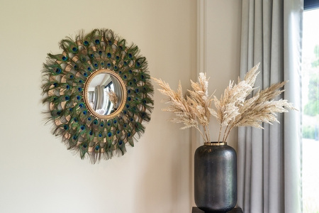 RICHMOND lustro ścienne MACYNN z piórami - złote