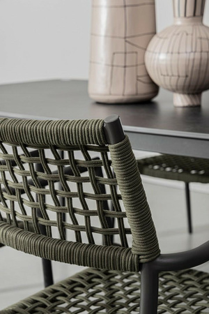 BIZZOTTO krzesło ogrodowe CALETA czarne   / zielone