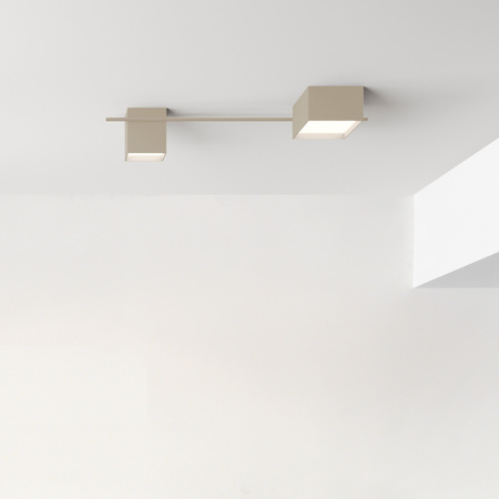 Vibia Structural Lampa Sufitowa LED, 2-punktowa, szer. 120, wys. 21, GL 37 cm, Kremowy Mat