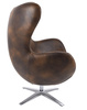 Fotel EGG SZEROKI PU brąz vintage czekolada