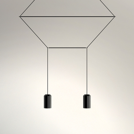 Vibia Wireflow Lampa Wisząca LED, szer. 31, wys. 200 cm, Czarny Polysk