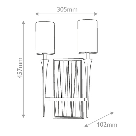 Kinkiet Crest - 2 źródła światła - Matowa czerń Quintiesse QN-CREST-2WB-BLK