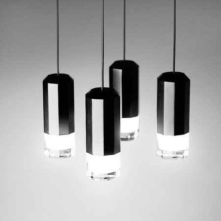 Vibia Wireflow Chandelier Lampa Wisząca 42-punktowa, 150 wys. 112 cm, Czarny Polysk