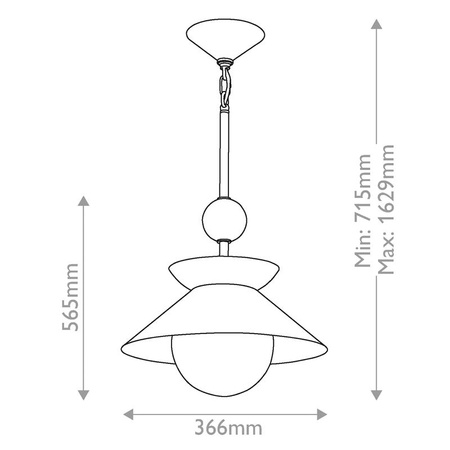 Średnia lampa wisząca Saucer - 1 źródło światła - Postarzany mosiądz Quintiesse QN-SAUCER-1P-M-AB-OPAL