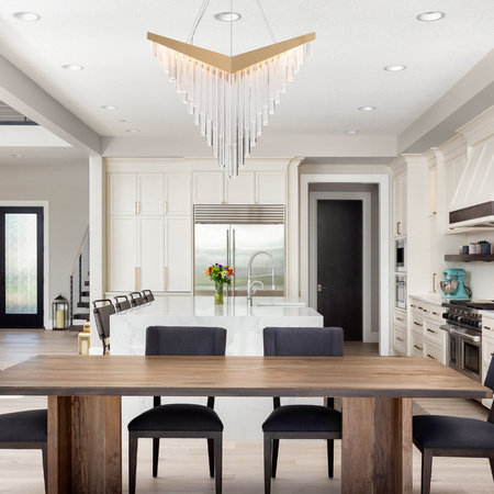 Żyrandol Vivien - Szczotkowane złoto Quintiesse Eurofase QN-VIVIEN-P-L-BG