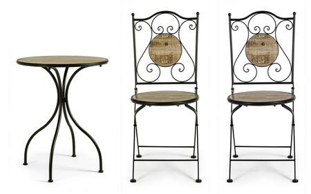 BIZZOTTO zestaw ogrodowy KANSAS brązowy   / czarny