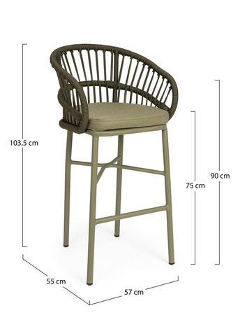 BIZZOTTO krzesło barowe ogrodowe          ODIVELAS zielone