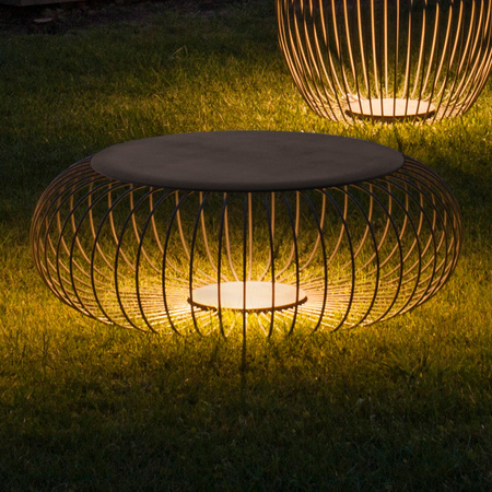 Vibia Meridiano LED Lampa Podłogowa, średnica 92cm wys. 32 cm, Khaki Mat Satyna