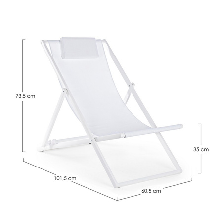 BIZZOTTO leżak ogrodowy składany TAYLOR   biały