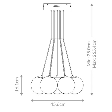 Duża lampa wisząca Kepler - 7 źródeł światła - Szczotkowane złoto Quintiesse Eurofase QN-KEPLER-7P-BG