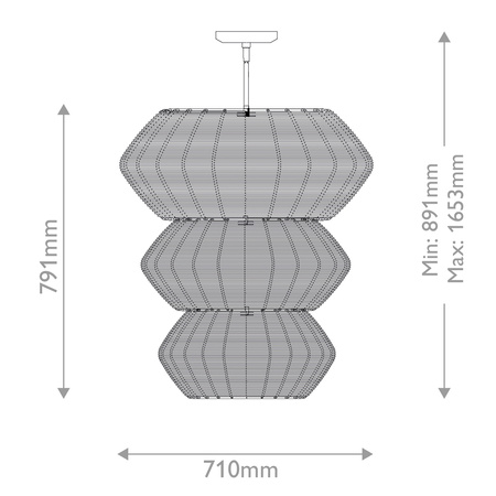 Żyrandol Luca - 10 źródeł światła - Czarny, karmelowy beż Quintiesse QN-LUCA-10P-BK-CAM