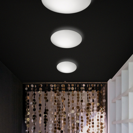 Vibia Puck Lampa Sufitowa, wysokość 24.4cm . średnica 66 cm, Satyna Szary Aluminiowy