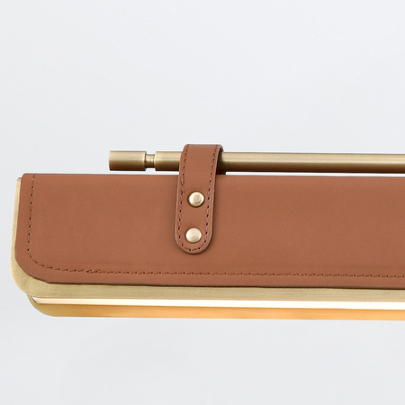 Lampa wyspowa LED Valise - Vintage mosiądz, skóra koniakowa Quintiesse QN-VALISE-LP80-VBS-CL