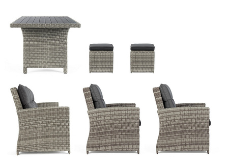 BIZZOTTO zestaw ogrodowy ARIEL szary