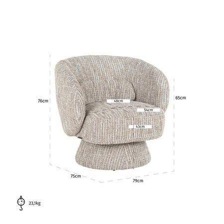 RICHMOND fotel obrotowy CAVALLO beżowy