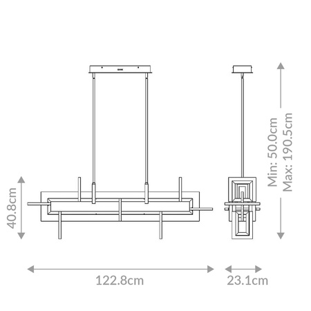 Średnia lampa wyspowa Inizio - Matowa czerń Quintiesse Eurofase QN-INIZIO-LP-M-BK