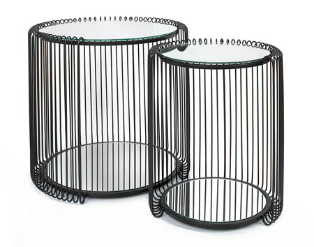 KARE zestaw stolików WIRE DOUBLE II czarny