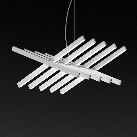 Vibia Rhythm Lampa Wisząca LED 10-punktowa, szer. 45, wys. 200, GL 47 cm, Beżowo-Biały Mat Bia