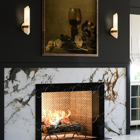 Kinkiet Valencia - 1 źródło światła - Vintage mosiądz Quintiesse QN-VALENCIA-1WB-VBS-AR