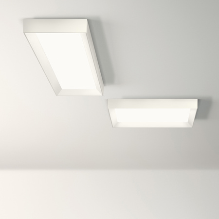 Vibia Up Lampa Sufitowa LED, szer. 121, wys. 7, GL 31 cm, Biały Mat Satyna