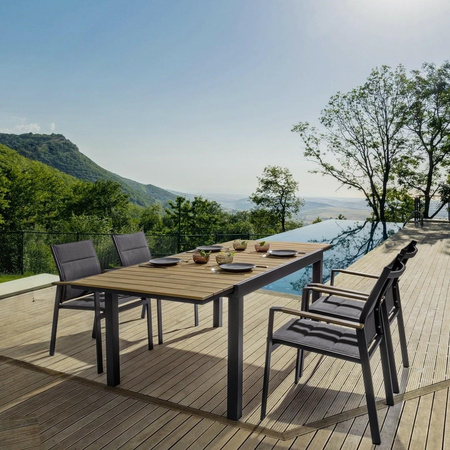 BIZZOTTO stół ogrodowy ELIAS 140-200      naturalny / rozkładany