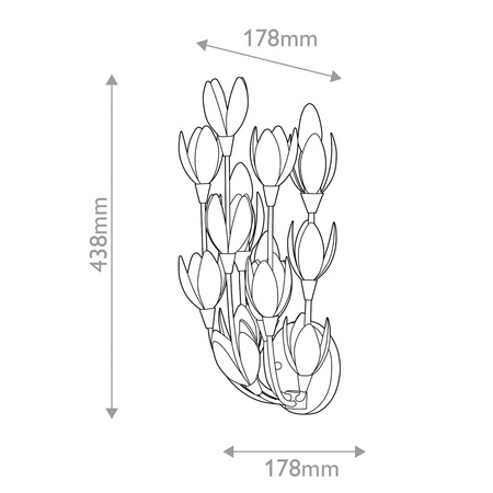 Kinkiet Flora - 3 źródła światła - Oksydowane złoto Quintiesse QN-FLORA-3W-GD