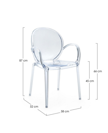 BIZZOTTO krzesło ogrodowe CAMILLA         transparentne