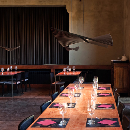 Vibia Rhythm Lampa Wisząca LED 20-punktowa, szer. 93, wys. 200, GL 47 cm, Czekoladowy Mat Biały Opal