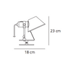 Tolomeo Pinza LED ARTEMIDE 18cm aluminium A0448W50