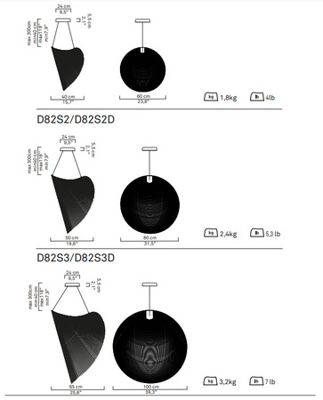 Lampa wisząca Illan DALI 80cm LUCEPLAN D82S2