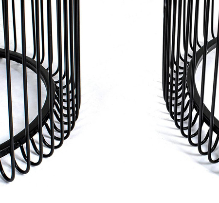 KARE zestaw stolików kawowych WIRE 44 cm czarny